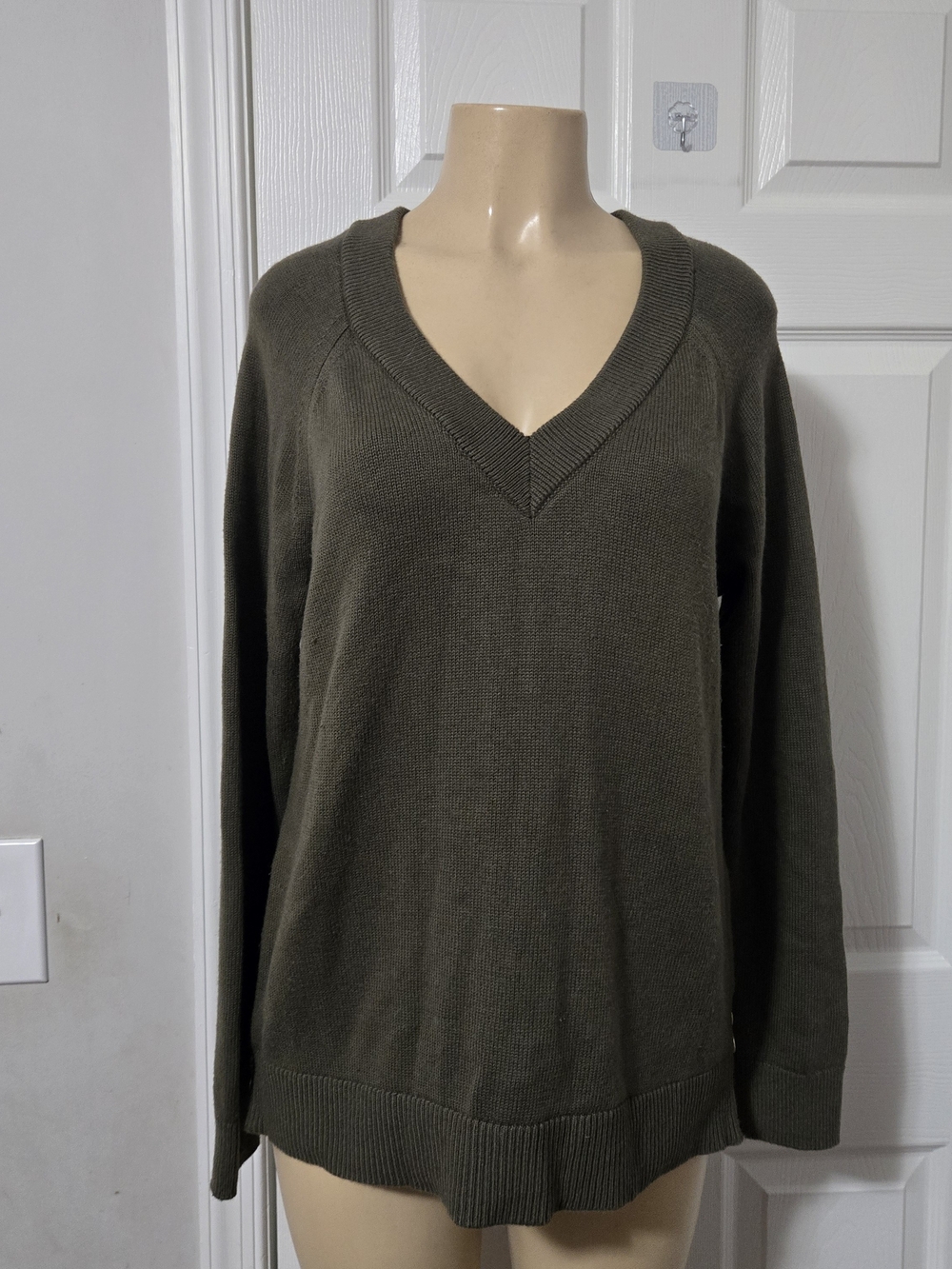 Michael Kors Olive V-Neck Sweater